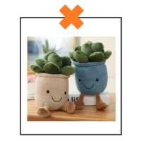 Kawaii knuffel plantje beige